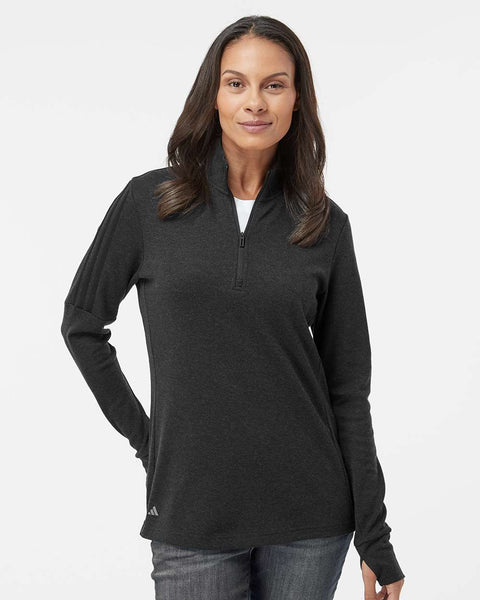 Adidas - Women's 3-Stripes Quarter-Zip Sweater