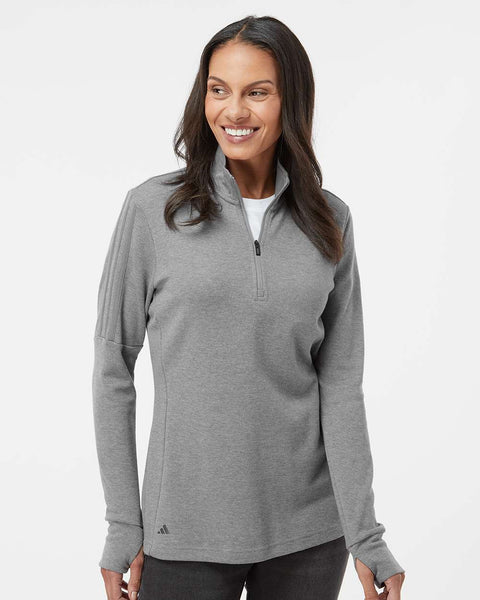 Adidas - Women's 3-Stripes Quarter-Zip Sweater