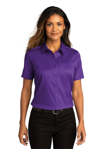 Port Authority® Ladies Short Sleeve SuperPro ™ React ™ Twill Shirt